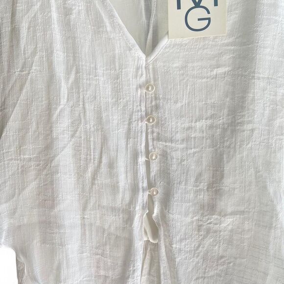 Mlle Gabrielle white Asymmetrical midi dress size L - Picture 4 of 8